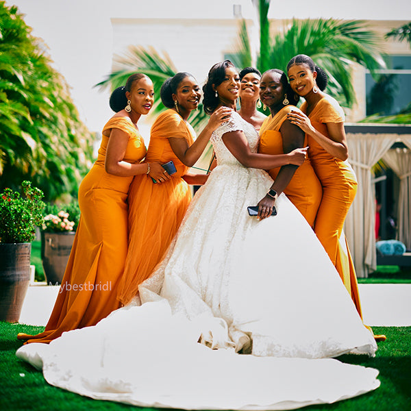 V-neck Off-shoulder Elegant Simple Pretty Long Bridesmaid Dresses,BDS0234