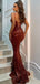 Spaghetti Strap Mermaid Sparkly Long Prom Dresses, PDS0179