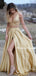 2 Pieces V-neck Beaded Satin Prom Dresses, Lovely Prom Dresses, Cheap Prom Dresses, BG0398