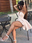 Sexy V-neck Spaghetti Straps A-Line Satin Short Homecoming Dresses ,BDY0275
