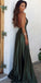 Sexy V-nevk Backless Green Evening Dresses,Cheap Prom Dresses,PDY0571
