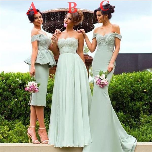 Mismatched Lace Beaded Wedding Party Guest Bridesmaid Prom Dresses, BG0303