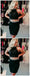 Two Piece Sheath Black Satin Homecoming Dress with Beading,Short Prom Dresses,BDY0362