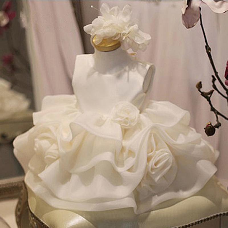 Ivory Satin Sleeveless Cute Flower Girl Dresses With Bow, Cute Little Girl Dresses, FGY0141