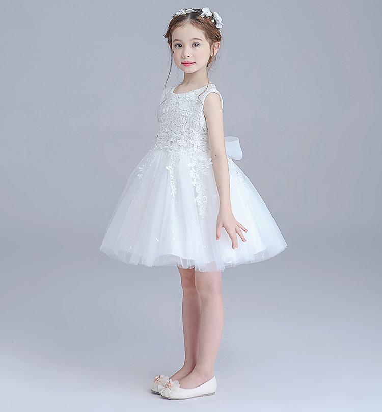 Ivory Round Neck Lace Tulle Flower Girl Dresses, Zip up Cute Little Girl Dresses, FGY0140
