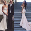 Simple Design Sweetheart Long Mermaid White Jersey Prom Bridesmaid Dresses, BG0315