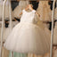 Ivory Round Neck Lace Tulle Flower Girl Dresses, Zip up Cute Little Girl Dresses, FGY0140