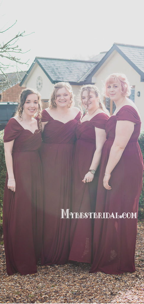 Newest Mermaid Off-shoulder Floor-length Long Bridesmaid Dresses, BDS0149