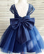 Navy Blue Cap Sleeves Lace Flower Girl Dresses,Cheap Toddler Flower Girl Dresses,FGY0193