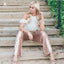 Two Piece Rose Gold Sequin Bridesmaid Jumpsuit,Cheap Bridesmaid Dresses,WGY0382