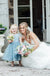 Blue Lace Top Tulle Flower Girl Dresses, Popular Cheap Junior Bridesmaid Dresses, FGY0103
