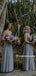Elegant V-neck Floor-length Tulle Long Bridesmaid Dresses, BDS0150