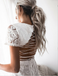 Sheath Bateau Cap Sleeves Short White Lace Homecoming Dresses ,Short Prom Dresses,BDY0316