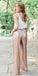 Two Piece Rose Gold Sequin Bridesmaid Jumpsuit,Cheap Bridesmaid Dresses,WGY0382