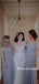 Elegant V-neck Floor-length Tulle Long Bridesmaid Dresses, BDS0150
