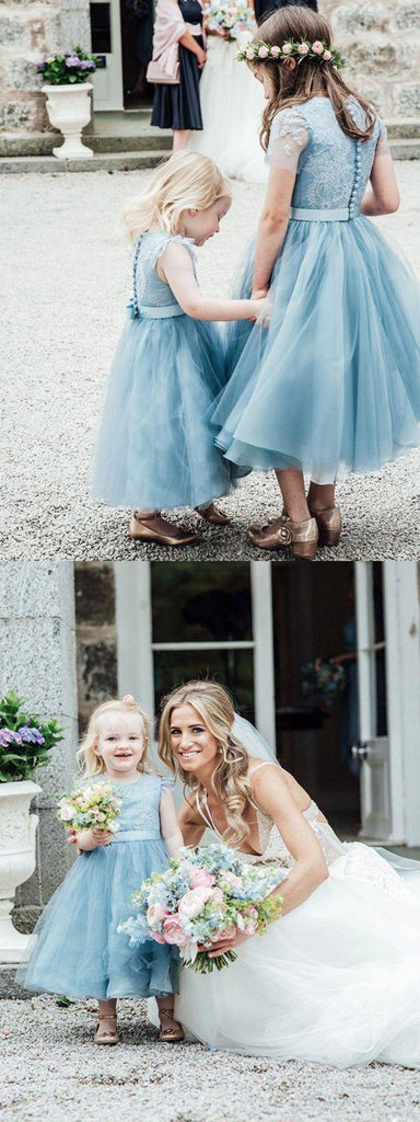 Sky_Blue Organza Lace Flower Girl Dresses,Cheap Toddler Flower Girl Dresses,FGY0195
