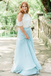 Two Piece Blue Chiffon Bridesmaid Dresses,Cheap Bridesmaid Dresses,WGY0383