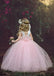 Pink Halter Tulle Flower Girl Dresses With Handmade Flower,Cheap Toddler Flower Girl Dresses,FGY0196