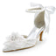 Pearls Women Wedding Shoes With Ribbons Lace Up Party Shoes Pointed Toes, SY0125