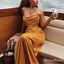 Sweetheart Sleeveless Simple Charming Yellow Elastic Silk Side Slit Long Cheap Mermaid Prom Dresses, TYP0115