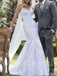 Sexy Spaghetti strapsV-neck Mermaid Lace applique Wedding Dresses,WDY0327