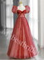 Elegant Sweetheart Cap-sleeves A-line Long Prom Dress,PDS1069