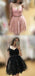 Off Shoulder Cute Short Lace Dark Red Homecoming Dresses 2018, BDY0251
