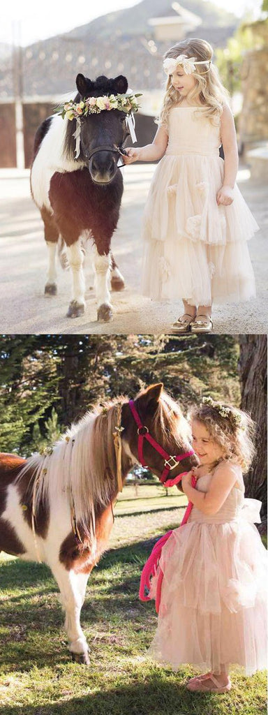 Ivory Halter Tulle Flower Girl Dresses With Belt,Cheap Toddler Flower Girl Dresses,FGY0199