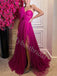 Elegant One shoulder Side slit A-line Prom Dresses,PDS0810