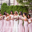 Mismatched Off-shoulder Mermaid Elegant Simple Long Bridesmaid Dressess, BDS0269