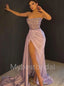 Elegant Sweetheart Side slit Sleeveless A-line Prom Dresses , PDS0343