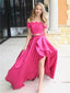2 Pieces Lace Satin Prom Dresses, Beaded Prom Dresses, Off Shoulder Prom Dresses, Prom Dresses, BG0390