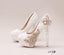 Handmade High Heels Round Toe Pearls Crystal Wedding Shoes, SY0112