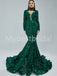 Elegant V-neck Long sleeves Mermaid Prom Dresses, PDS0511