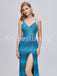 Sexy V-neck Spaghetti straps Side slit Mermaid Prom Dresses,PDS0515