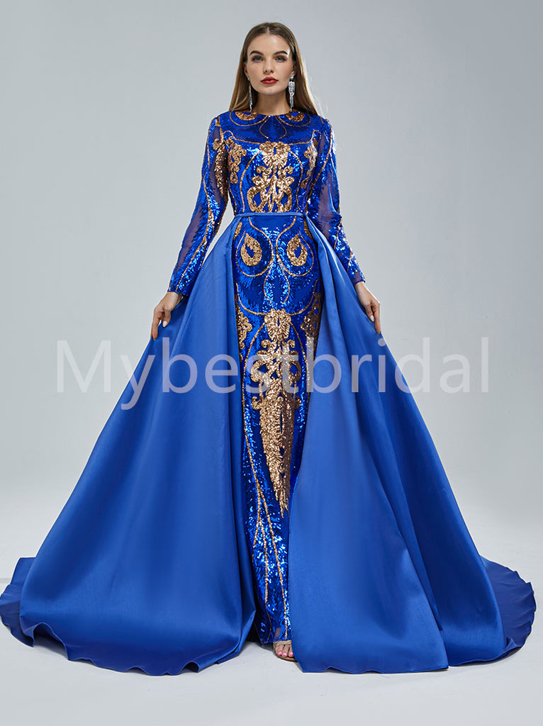 Elegant Long sleeves Strapless Prom Dresses, PDS0513