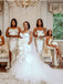 Newest One-shoulder Mermaid Satin Tulle Long Wedding Dresses With Train. WDS0111