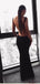 Sexy Sheath Straps Backless Black Satin Evening Dresses,Cheap Prom Dresses,PDY0563