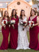 New Arrival V-neck Mermaid Long Cheap Bridesmaid Dresses, BDS0136