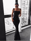 Sexy Sheath Straps Backless Black Satin Evening Dresses,Cheap Prom Dresses,PDY0563