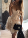 Sheath Sweetheart Pearl Pink Lace Homecoming Dress,Short Prom Dresses,BDY0324