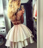 Sexy See Through Lace V Neck Short Cheap Homecoming Dresses Online, BDY0348