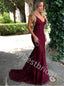 Sexy V-neck Sleeveless Mermaid Prom Dresses,PDS0768