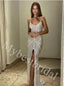 Elegant Sleeveless Scoop Side slit Mermaid Long Prom Dress,PDS1065