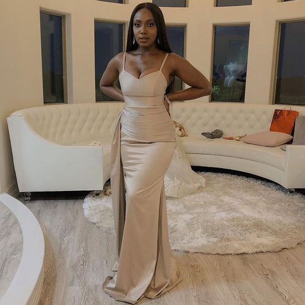 Sexy Spaghetti Straps Mermaid Long Bridesmaid Dresses, BDS0171
