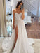 Sexy Sweetheart Unique A-line Side Slit Cheap Dresses For Wedding, WDY0265