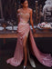 Sparkly Sweetheart Mermaid Side Slit Long Prom Dresses, PDS0187