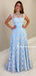 Charming V-Neck Sexy Popular A-Line Evening Sparkly Custom Long Prom Dresses Online,PDY0153
