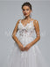 Elegant Spaghetti straps V-neck A-line Lace applique Wedding Dresses, WDY0267