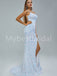 Sexy Square Spaghetti straps Side slit Mermaid Prom Dresses, PDS0507